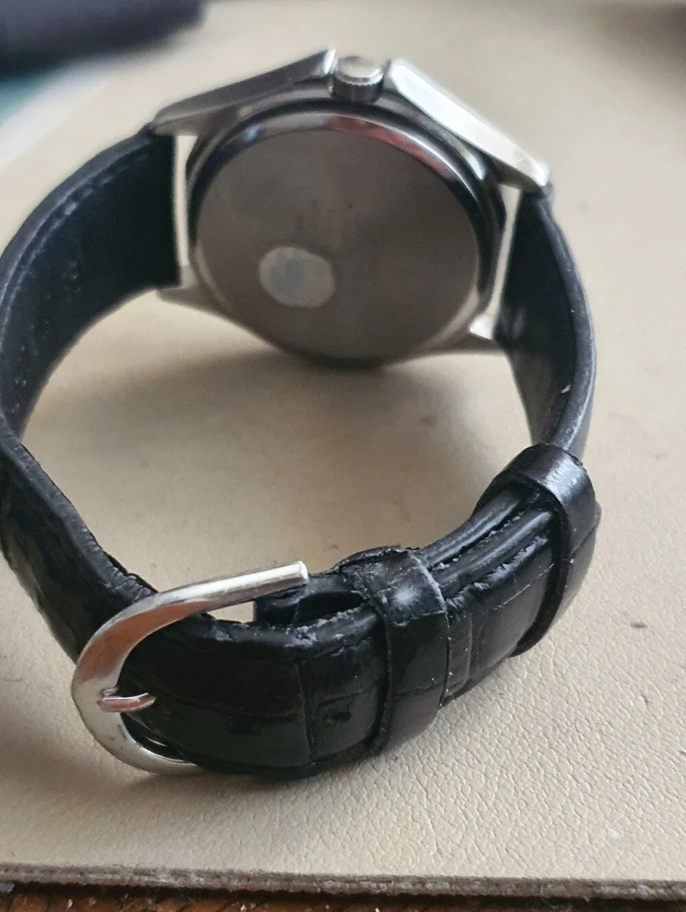 10/$20 Casio MTP-1183 Silver/White Leather Men's Watch w/Date